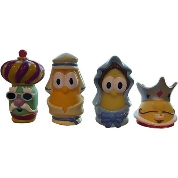 Veggie Tales Nativity Mary Gourd Joseph Gourd King Pa Grape King Mr Lu Figures - Picture 1 of 6